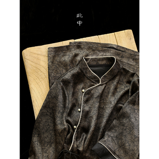 此中新中式美学定制温柔斜襟肌理褶旗袍再生纤维素国风系带连衣裙