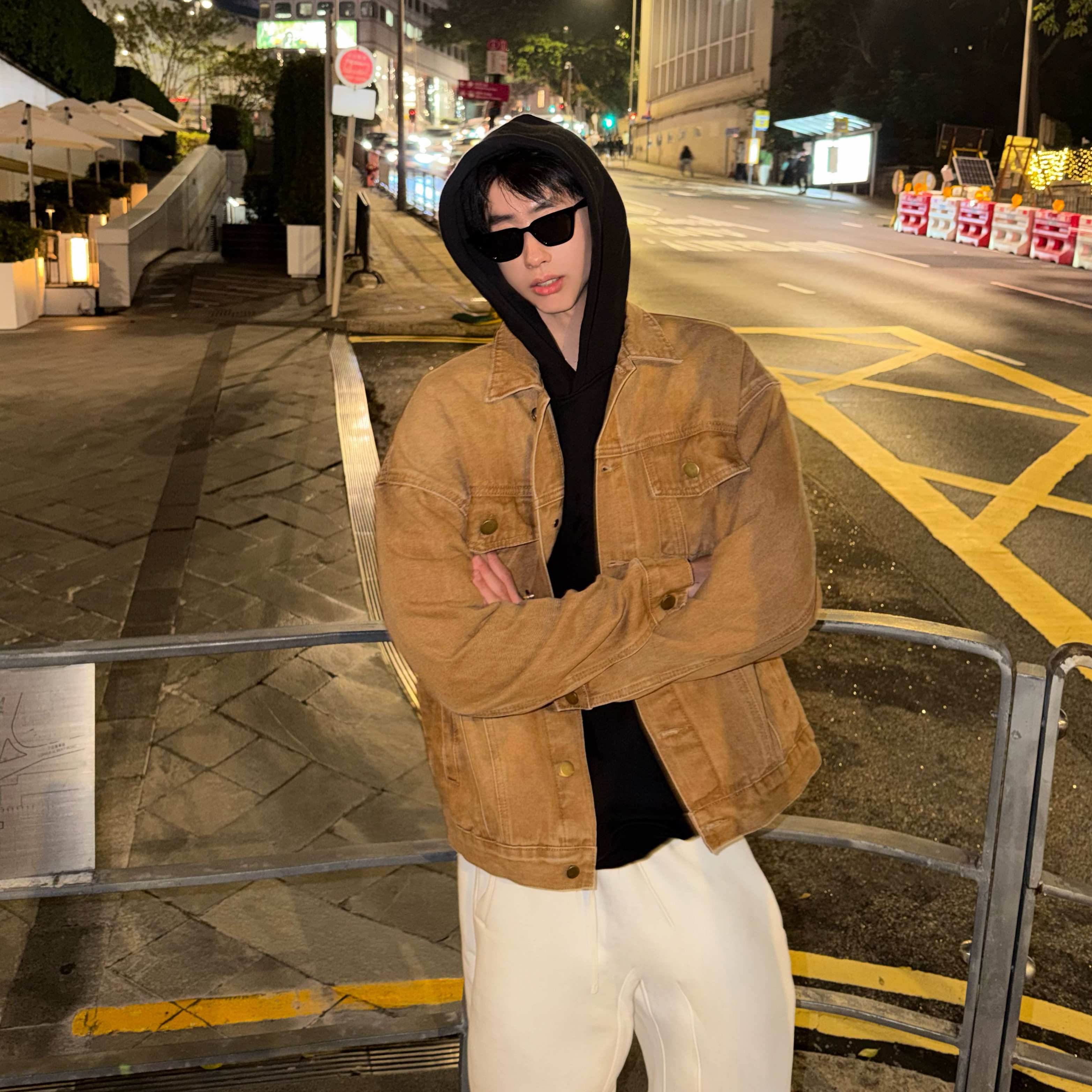 XMOB 2026新款美式复古牛仔外套男宽松休闲夹克短款卡其色牛仔衣,男装,夹克,淘宝优惠券,粉丝福利购,淘宝优惠卷