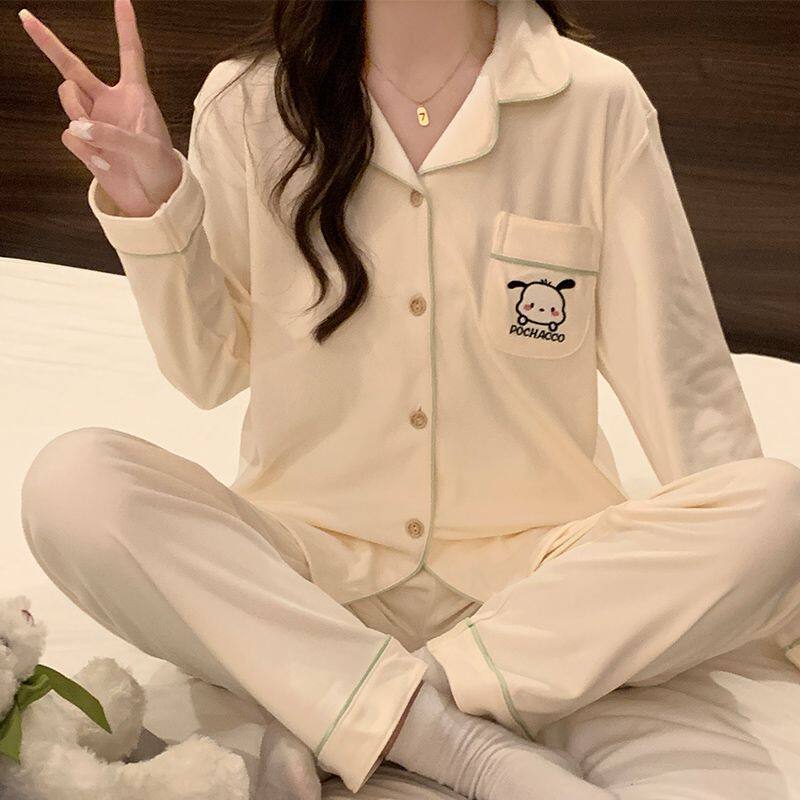 恒源祥德绒睡衣女秋冬季韩版可爱卡通开衫长袖长裤保暖家居服套装