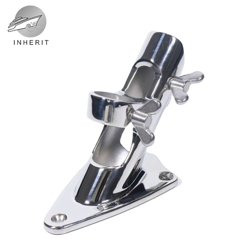 两用不锈钢旗杆座 90度户外旗杆固定底座316精铸稳固墙壁路灯可装