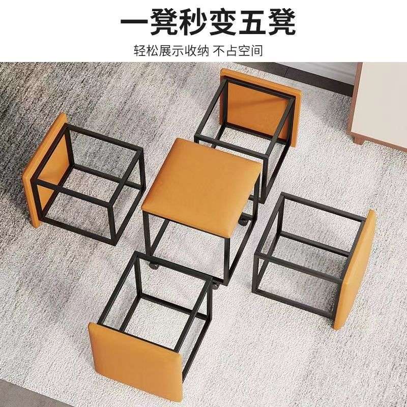 魔方组合凳子家用沙发小矮凳万向轮客厅茶几方坐凳折叠可叠放椅子