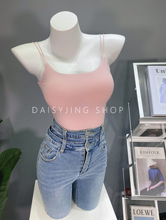 DAISYJING25自制纯欲百搭双肩带修身 含胸垫吊带背心上衣女内搭潮