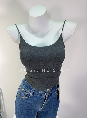 DAISYJING25新款辣妹露背外穿美背短款带胸垫吊带背心内搭上衣女