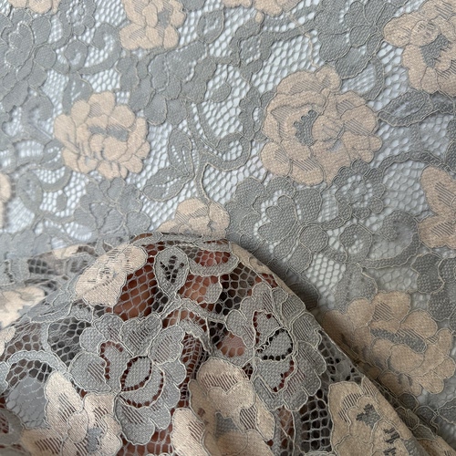 双色蕾丝花朵微弹面料手工diy连衣裙服装布料