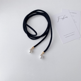 柔软亲肤细窄丝绒珍珠腰带 饰打结收腰束腰皮带腰绳 裙子毛衣装