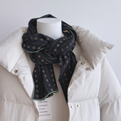 护颈肩围脖披肩 保暖防风围巾 森系文艺纯棉全棉碎花长巾 秋冬新款