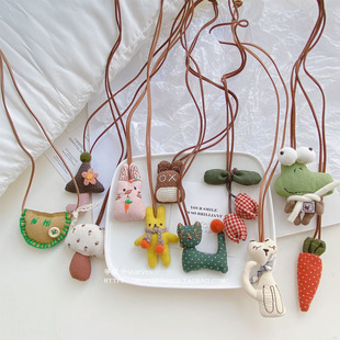 儿童学生小孩可爱布艺玩偶项链挂饰 穿搭配饰 多用处挂件