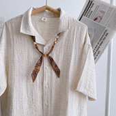 毛衣造型丝巾项链领巾 衬衫 韩系男款 穿搭串珠细窄腰果小长丝巾男士