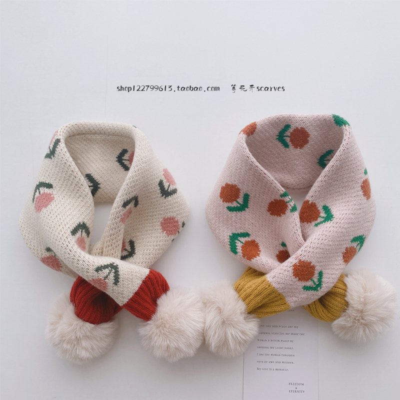 冬交叉穿孔可爱围巾围脖