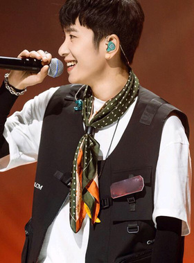 新款男士男款仿丝丝巾围巾 时尚潮男装饰领巾薄款领口巾方巾春秋