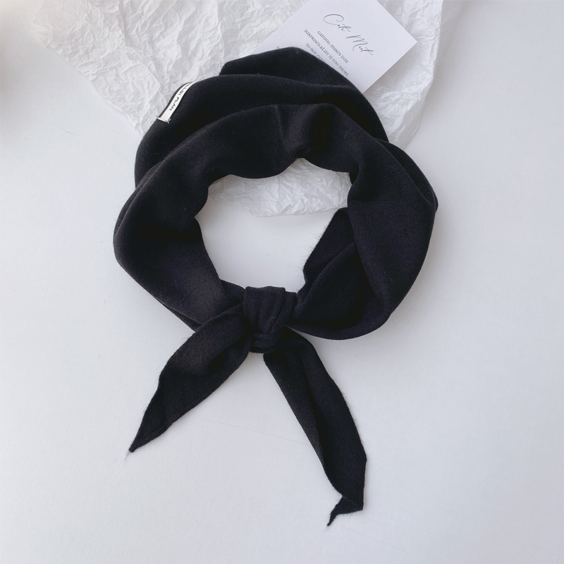 冬毛线韩版纯色薄款三角围巾围脖