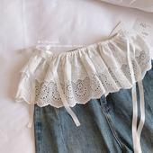 子裙子遮臀裙帘 夏日新款 屁帘 系带裤 全棉白色蕾丝穿搭叠穿短款