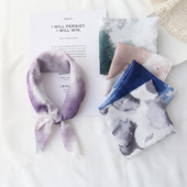 新品 国潮民族风扎染棉质小方巾森系文艺丝巾围巾头巾百搭春秋领巾