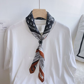 男款 韩系ins中性风装 饰仿丝缎面小方巾丝巾 士学生配饰造型领巾