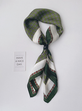 日系复古工装男士方巾男款丝巾 韩国男式装饰丝巾领巾领口围巾