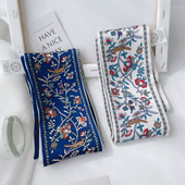 自留民族风文艺复古窄长款 领巾腰带绑发发带飘带绑包包双面 丝巾