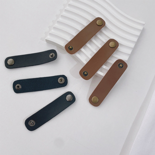 包邮 皮质小方巾丝巾扣皮扣 领巾细长条围巾扣子