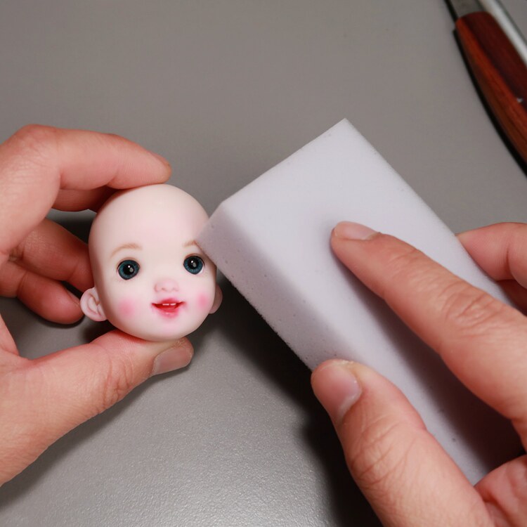 OB11自制娃头卸妆海绵 去污 BJD 软陶 模型 手工DIY 粘土 手办
