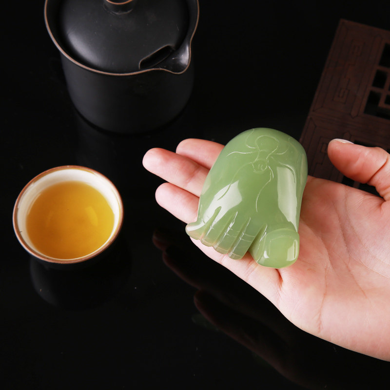 天然岫玉 玉石手把件 自足常乐 蜘蛛 大脚 玉石手玩件 送男友礼物