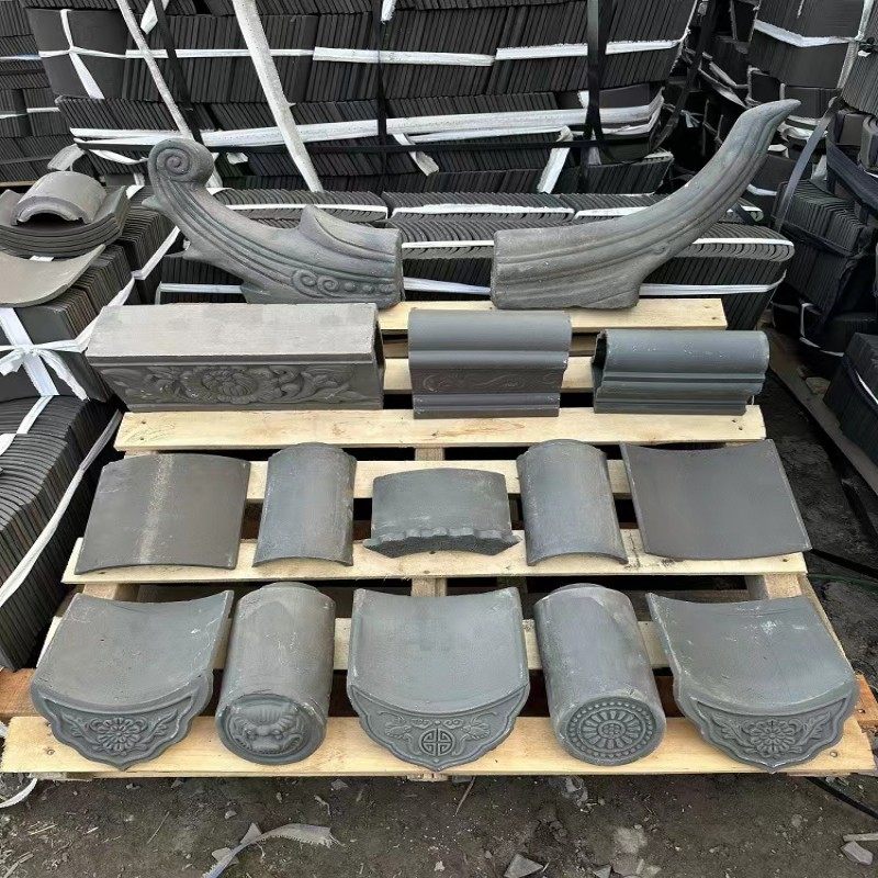 老式瓦片仿古小青瓦古建仿古瓦装饰瓦片四合院屋顶板瓦黏土中式