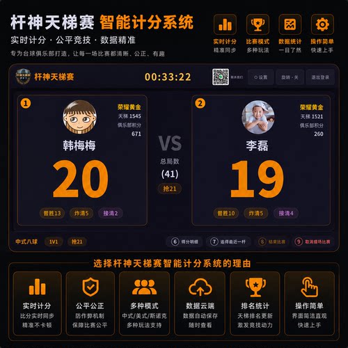 杆神台球天梯赛智能计分器