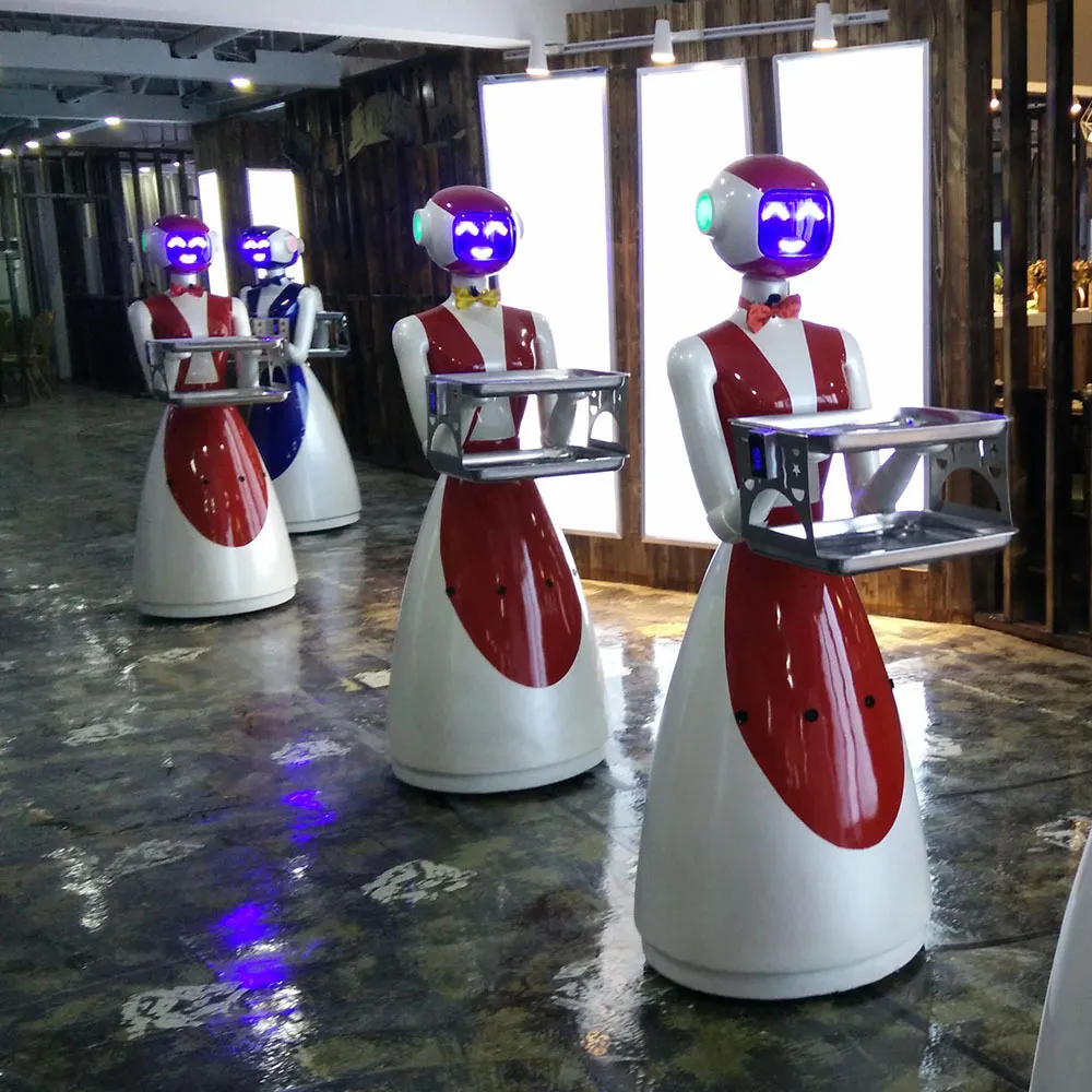 酒店餐厅 迎宾接待 商场语音交流互动广告引导带领送餐机器人
