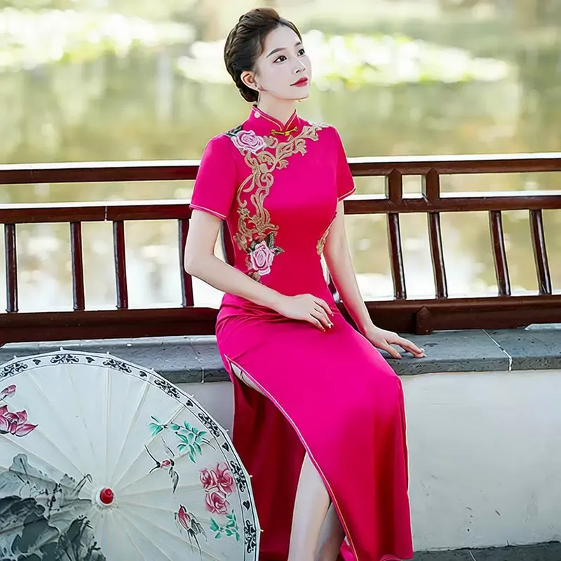 旗袍 中国风气质优雅演出服复古旗袍