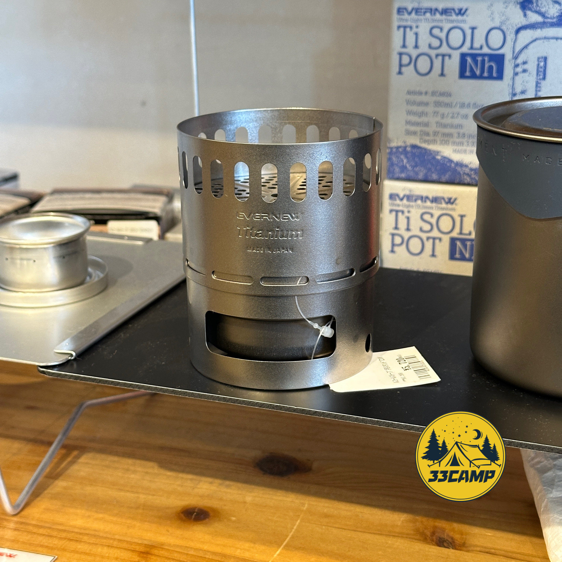现货 日本制 爱玩牛evernew纯钛制酒精炉四件套 轻量便携登山炉具