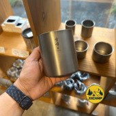 日本制 雪峰 snowpeak 现货 双层钛杯 户外露营隔热保温茶杯酒杯