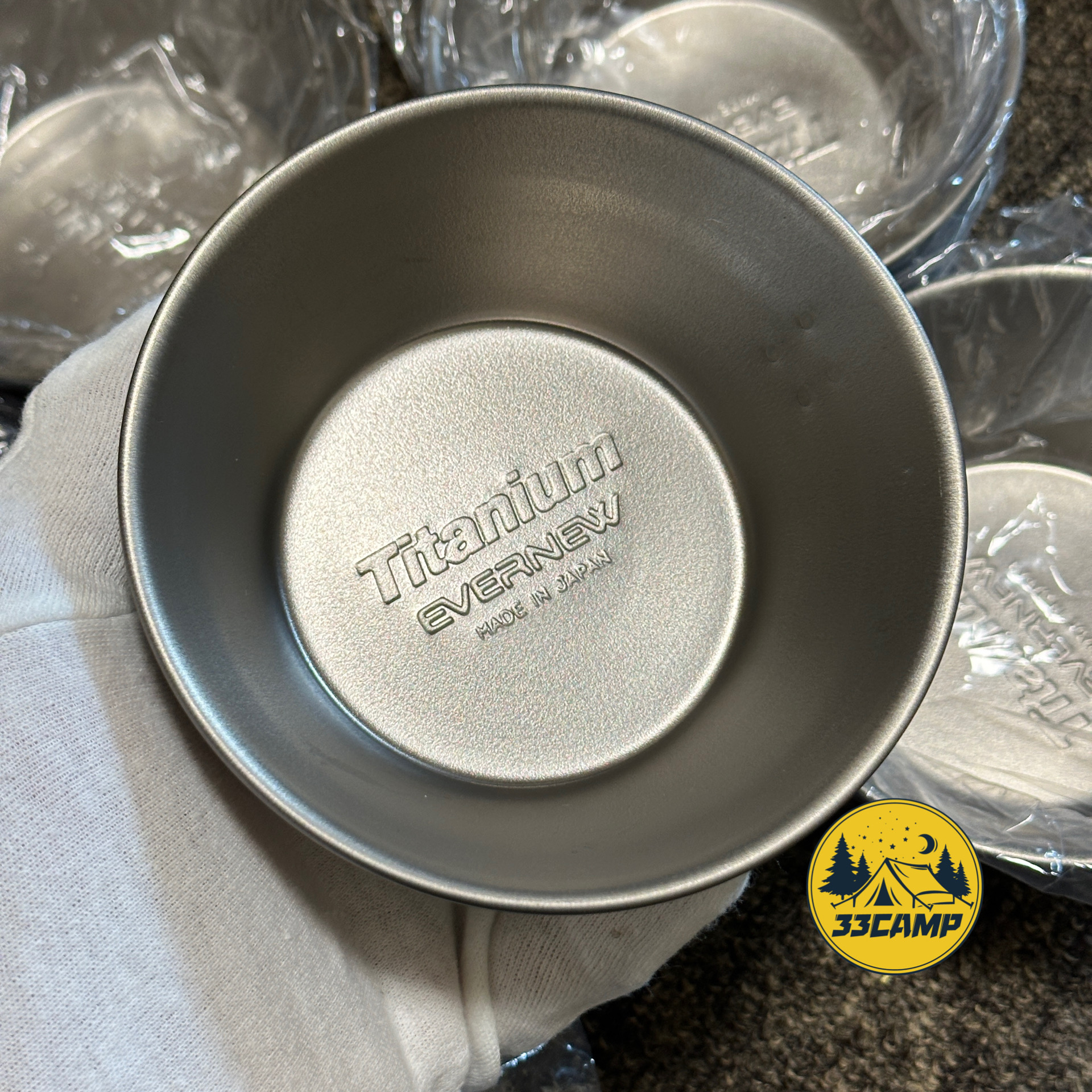 现货 日本制 evernew/爱玩牛 纯钛折叠雪拉碗 钛制户外餐具EBY152