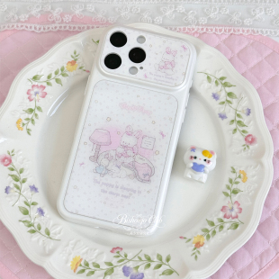 原创碎花小猫手机壳精孔亮面苹果可爱适用iphone17promax/16Pro