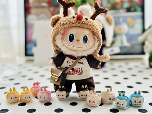 小春野labubu拉布布搪胶娃衣衣服玩偶公仔的鞋子配件17cm一代三代