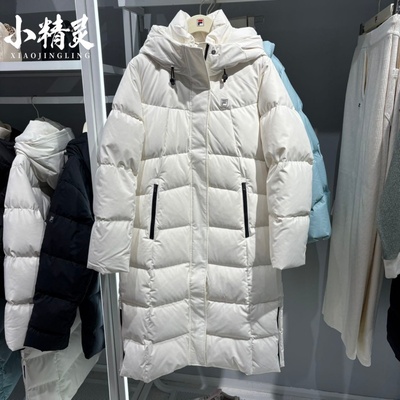 FILA斐乐2025年冬季新品女士休闲长款休闲羽绒服外套F11W543910