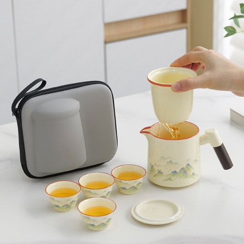 新款陶瓷便携旅行茶具套装