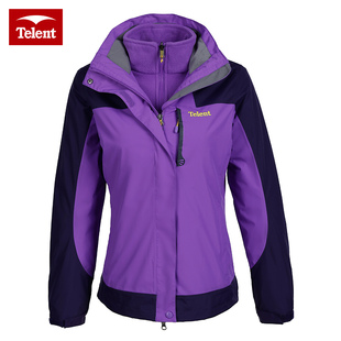 Telent女秋冬户外冲锋衣防风保暖可拆卸三合一664105 2件140元