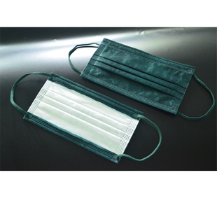 墨绿色口罩同色耳绳高级感丝滑柔顺小众一次性三层水刺布独立包装