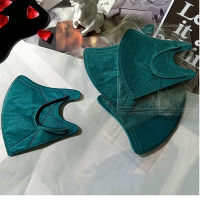 孔雀绿3D口罩松石绿帝王绿孔雀蓝深绿同色耳绳莫兰迪彩色立体美颜