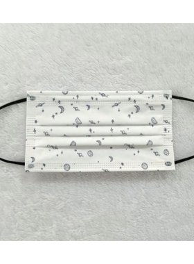 小宇宙黑色耳绳pp同款一次性独立包装三层透气成人高颜值卡通口罩