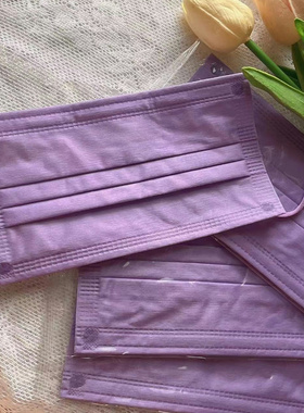 口罩一次性紫色独立包装女高颜值2025新款香港彩色平面女生百搭