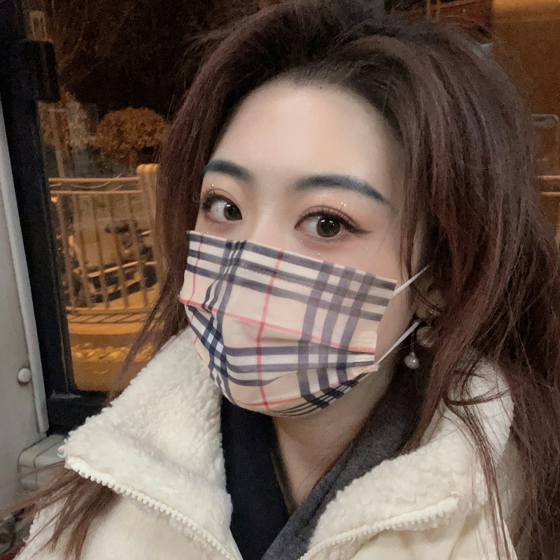 口罩方格一次性独立包潮牌网红爆款女士单独包装女高颜值2025新款