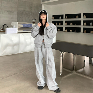金中大HLDS连帽卫衣外套春秋季新款休闲运动套装情侣款一整套搭配