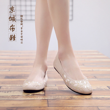 老北京布鞋春夏新款花蕊平底鞋圆头舞蹈鞋汉服牛筋底绣花女鞋包邮