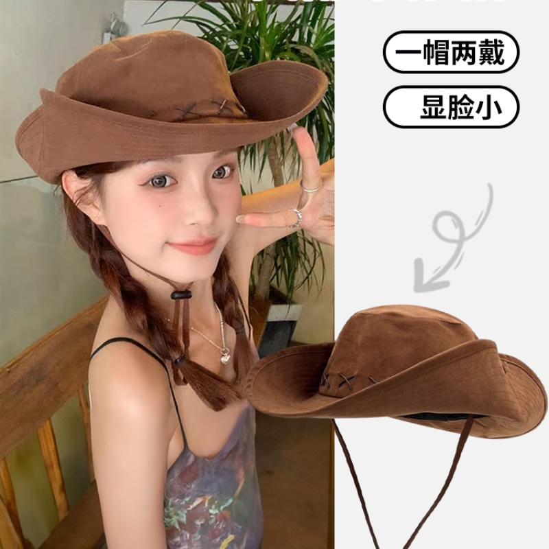 渔夫帽户外复古通用夏季大檐帽子