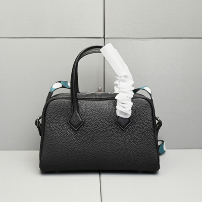 HIIYAA真皮手提包女包保龄球包