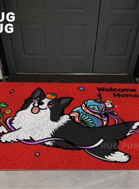 边牧金毛拉布拉多蛇年地毯入户地毯丝圈皮革出入平安