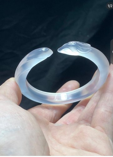 翡翠和田玉玛瑙玉髓岫岩玉狐狸开口手镯雕刻承接加工抛光