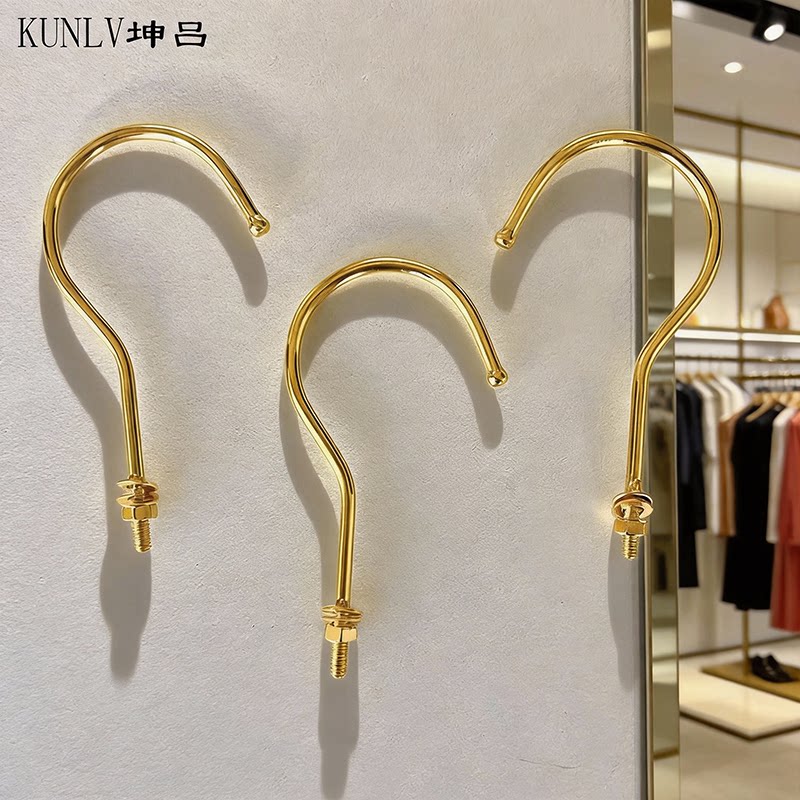 模特片挂钩金属镀锌带螺母垫片配件半身胸片服装店金色衣架钩勾子
