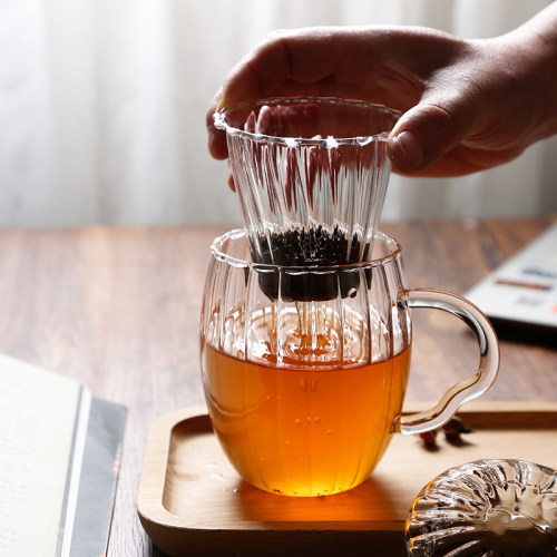 英式古典下午茶杯玻璃过滤茶叶杯