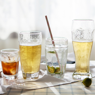 包邮复古锤目纹杯水波纹玻璃杯 果汁杯酒杯水杯饮料早餐杯茶杯