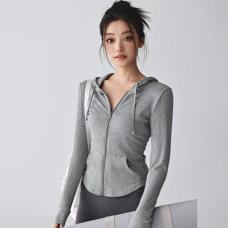 sweetruning连帽瑜伽服外套显瘦